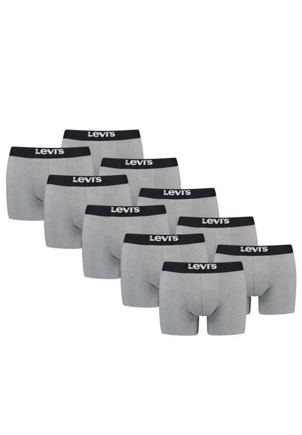 Levi's Solid Herren Boxershorts Unterwäsche aus Bio-Baumwolle im 10er Pack