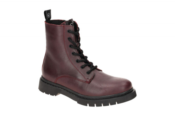 Tamaris Stiefel Schn?r Boots rot Leder 1-25269-41