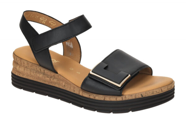 Gabor GENUA 62.700.57 schwarz - Riemchen Sandale f?r Damen
