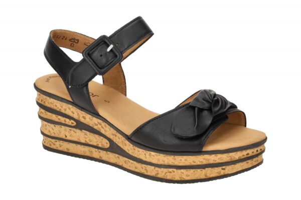 Gabor 64.653.27 schwarz - Riemchen Sandale f?r Damen