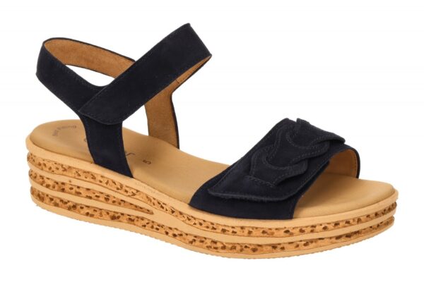 Gabor 64.553.16 dunkel-blau - Riemchen Sandale f?r Damen