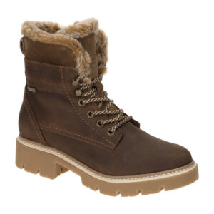 Tamaris Lace Up Winter Boots braun Leder wasserabweisend 1-26275-43