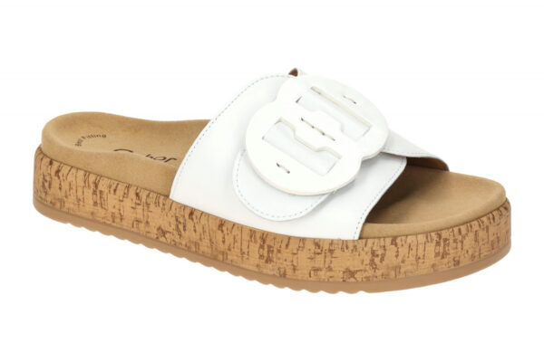 Gabor 63.760.21 wei? - bequeme Pantolette f?r Damen