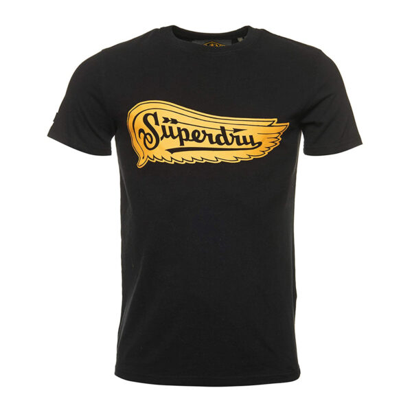 Superdry Herren Merch Store Band Tee T-Shirt Short Sleeve Shirt M1000549A Schwar...