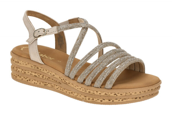 Gabor 64.555.82 grau - Riemchen Sandale f?r Damen