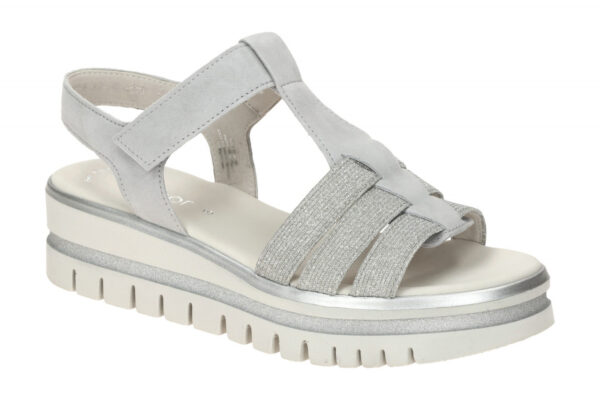 Gabor 64.625.19 hell-grau - Riemchen Sandale f?r Damen
