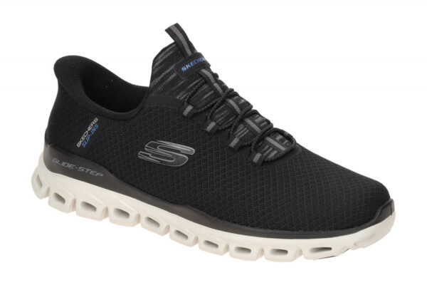 Skechers GLIDE STEP 233010 BLK schwarz - sportliche Slipper f?r Herren