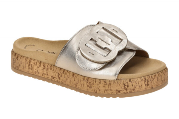 Gabor 63.760.62 grau - bequeme Pantolette f?r Damen