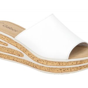 Gabor 44.650.21 wei? - bequeme Pantolette f?r Damen