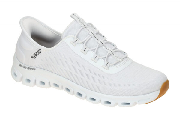 Skechers GLIDE STEP 104574 WBK wei? - sportliche Slipper f?r Damen