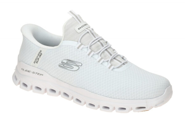 Skechers GLIDE STEP 233010 WHT wei? - sportliche Slipper f?r Herren