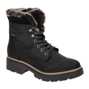 Tamaris Lace Up Winter Boots schwarz Leder wasserabweisend 1-26275-43