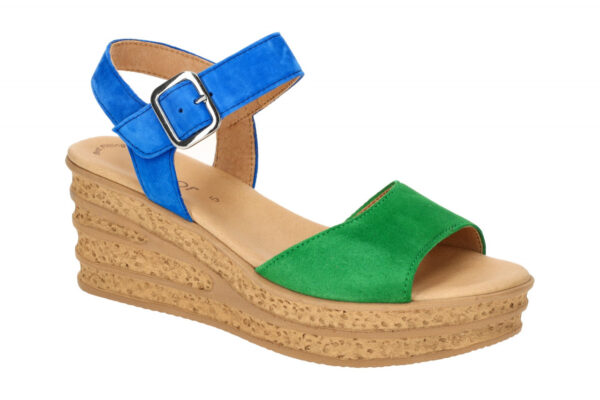 Gabor 64.651.19 gr?n - Riemchen Sandale f?r Damen
