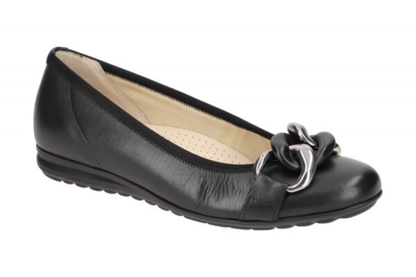 Gabor FLORENZ 62.625.57 schwarz - Ballerina - Halbschuhe - Slipper f?r Damen