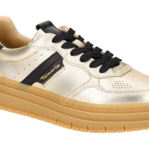 Tamaris Schuhe gold schwarz Plateau 1-23773-43