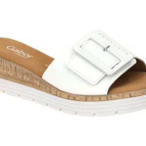 Gabor 62.702.50 wei? - bequeme Pantolette f?r Damen