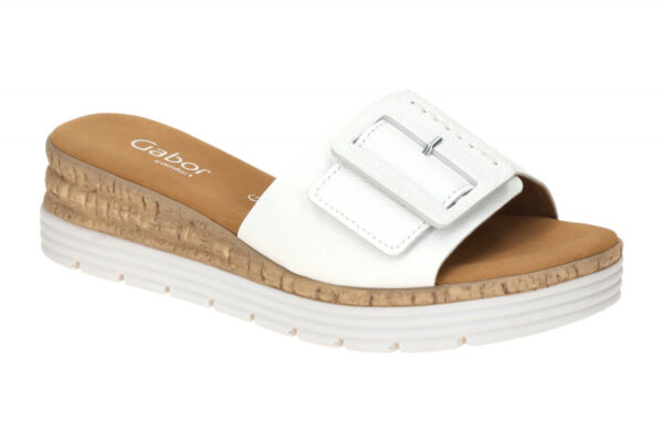 Gabor 62.702.50 wei? - bequeme Pantolette f?r Damen