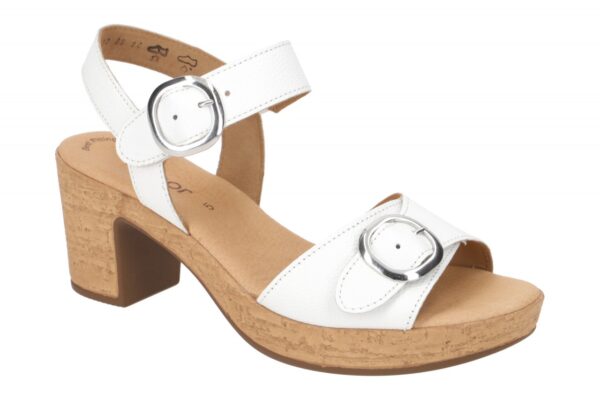 Gabor 64.764.21 wei? - Sandalette f?r Damen