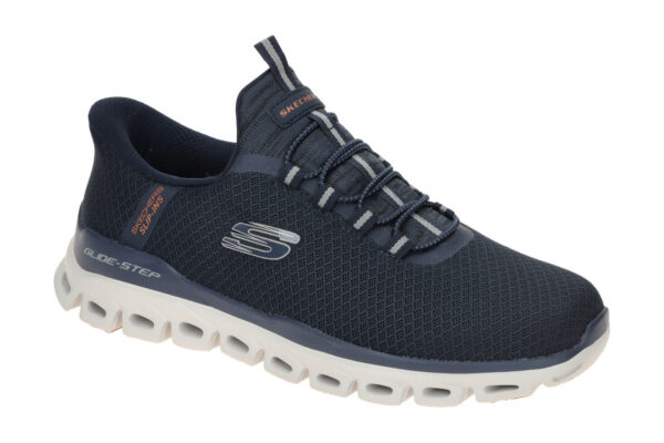 Skechers GLIDE STEP 233010 NVY dunkel-blau - sportliche Slipper f?r Herren