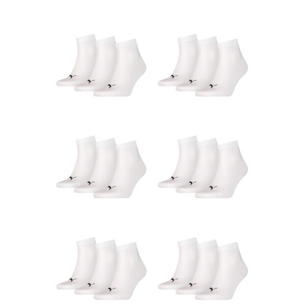 18 Paar Puma Unisex Quarter Socken Sneaker Gr. 35 - 49  für Damen Herren Füßling...