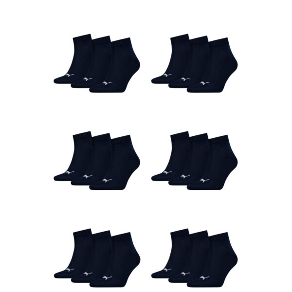 18 Paar Puma Unisex Quarter Socken Sneaker Gr. 35 - 49  für Damen Herren Füßling...