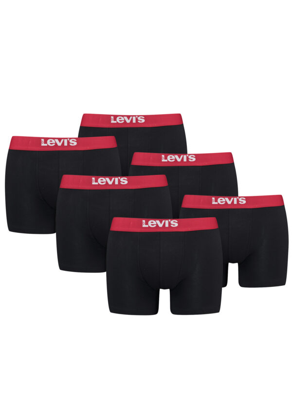 Levi's Solid Herren Boxershorts Unterwäsche aus Bio-Baumwolle im 6er Pack