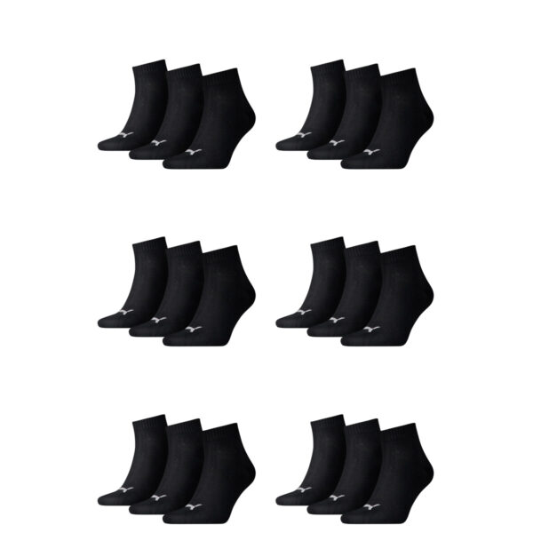 18 Paar Puma Unisex Quarter Socken Sneaker Gr. 35 - 49  für Damen Herren Füßling...