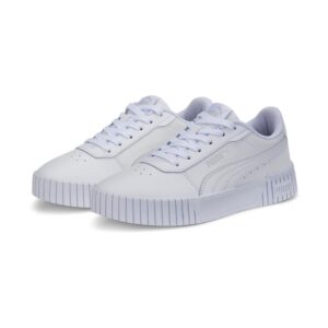 Puma Carina 2.0 JR Kinder Sneaker Leder Schuhe 386185 02 Weiß