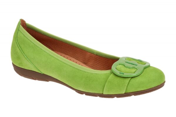 Gabor 64.163.19 gr?n - Ballerina - Halbschuhe - Slipper f?r Damen