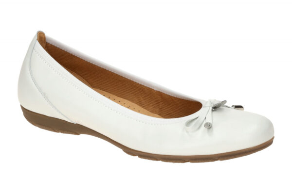 Gabor 04.164.21 wei? - Ballerina - Halbschuhe - Slipper f?r Damen