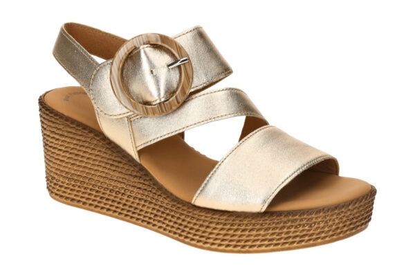 Gabor 64.770.64 beige - Riemchen Sandale f?r Damen