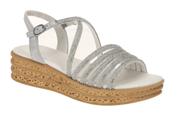 Gabor 64.555.81 silber - Riemchen Sandale f?r Damen