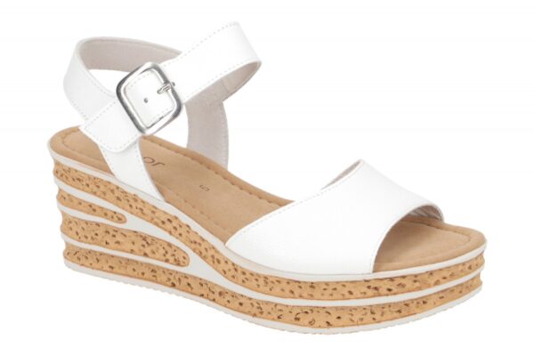 Gabor 64.651.21 wei? - Riemchen Sandale f?r Damen