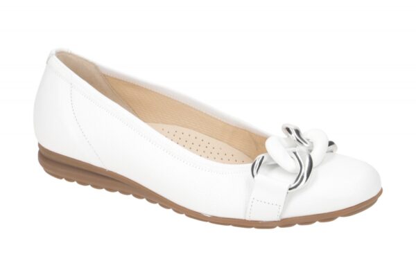 Gabor FLORENZ 62.625.50 wei? - Ballerina - Halbschuhe - Slipper f?r Damen