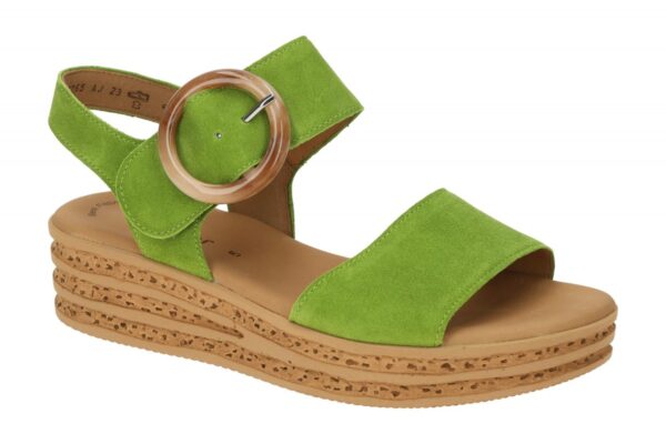 Gabor 64.550.14 gr?n - Riemchen Sandale f?r Damen