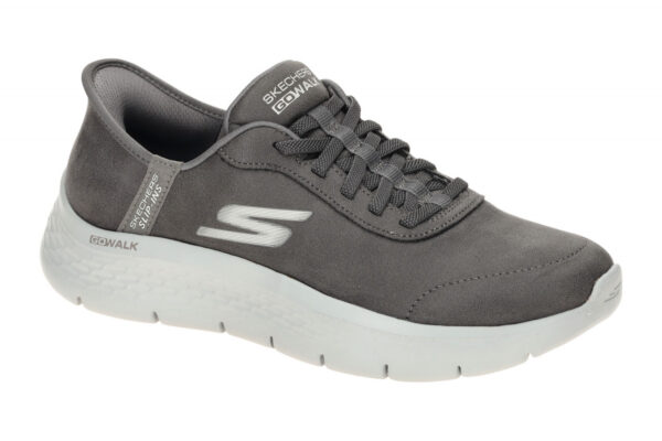 Skechers GO WALK FLEX 124837 CHAR dunkel-grau - sportliche Slipper f?r Damen