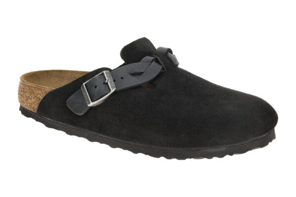 Birkenstock BOSTON BRAIDED 1030497 schwarz - bequeme Pantolette f?r Damen