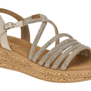 Gabor 64.555.82 grau - Riemchen Sandale f?r Damen
