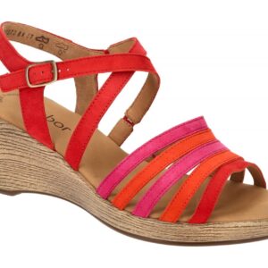 Gabor 44.671.10 rot - Riemchen Sandale f?r Damen
