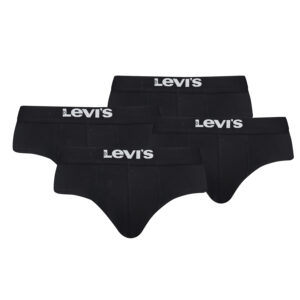 Levi's Solid Basic Herren Slips Unterwäsche aus Bio-Baumwolle im 4er Pack