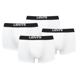 Levi's Solid Basic Herren Boxershorts Unterwäsche aus Bio-Baumwolle im 4er Pack
