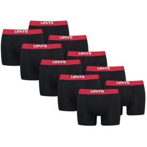 Levi's Solid Herren Boxershorts Unterwäsche aus Bio-Baumwolle im 10er Pack