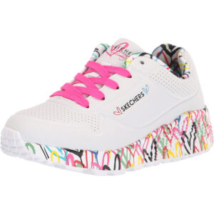 Skechers Street UNO LITE - LOVEY LUV Sneakers Women Mädchen JGoldcrown weiss