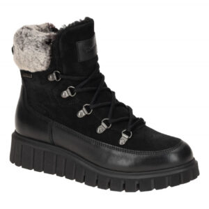 Tamaris Lace Up Winter Boots schwarz Leder wasserabweisend 1-26267-43