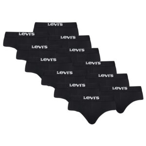 Levi's Solid Basic Herren Slips Unterwäsche aus Bio-Baumwolle im 12er Pack