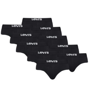 Levi's Solid Basic Herren Slips Unterwäsche aus Bio-Baumwolle im 10er Pack
