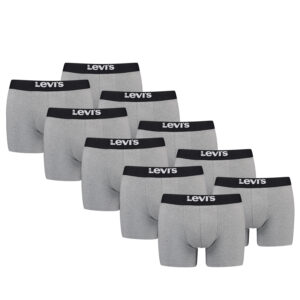 Levi's Solid Herren Boxershorts Unterwäsche aus Bio-Baumwolle im 10er Pack