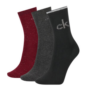 3 Paar Calvin Klein Combed Cotton Crew Socken Damen Geschenkbox Gr. 37-41