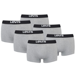 Levi's Solid Basic Herren Boxershorts Unterwäsche aus Bio-Baumwolle im 6er Pack