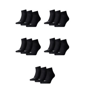 15 Paar Puma Unisex Quarter Socken Sneaker Gr. 35 - 49  für Damen Herren Füßling...